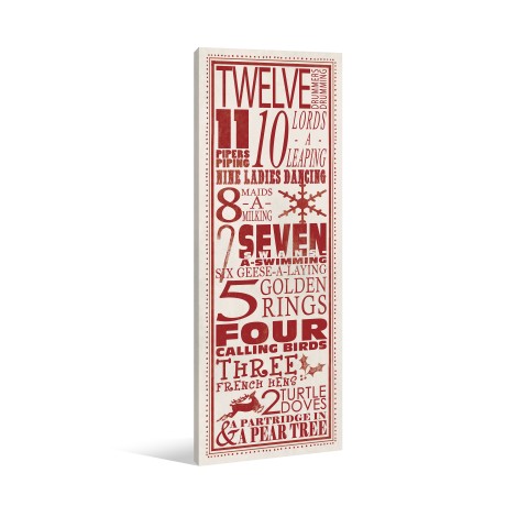 Twelve Days Of Christmas 12x36 Canvas Wall Art