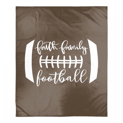 Faith Family Football 50x60 Sherpa Fleece Blanket