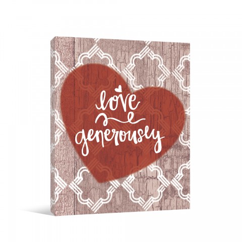 Love Generously Quatrefoil 11x14 Gallery Wrapped Canvas