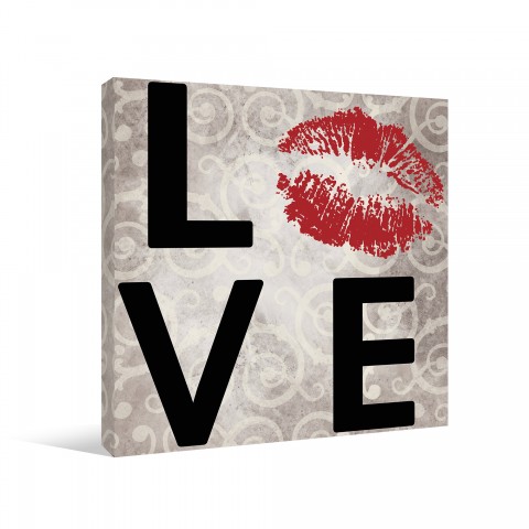 Lips Of Love Scroll Gallery Wrapped Canvas 