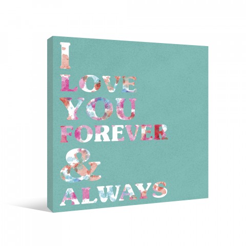 Forever And Always Teal And Pastels Gallery Wrapped Canvas