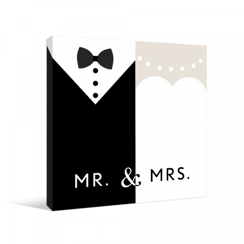 Mr And Mrs Suit And Gown Gallery Wrapped Canvas