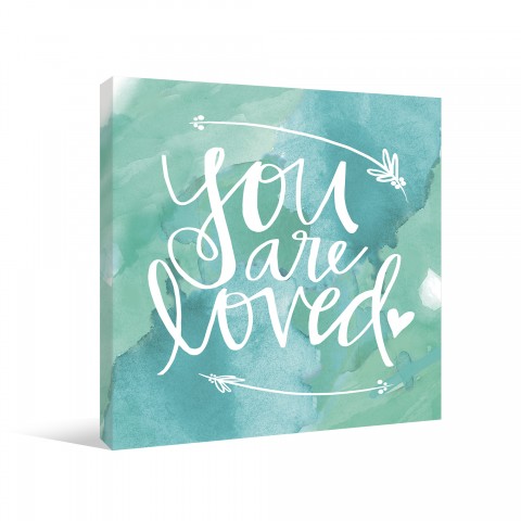 Love Arrow Blue Watercolor Gallery Wrapped Canvas