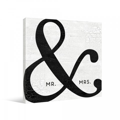 Black Ampersand Mr And Mrs Gallery Wrapped Canvas
