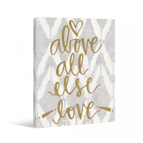 Love Above All Else Ikat Gallery Wrapped Canvas