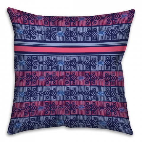 Pink and Purple Boho Tribal Throw Pillow