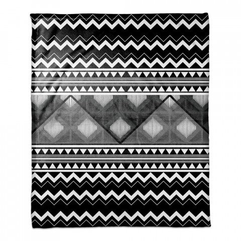 Multi Trend Boho Tribal Black and White 50x60 Throw Blanket