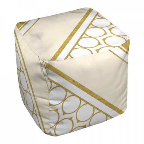 Golden Rings And Ivory 18x18x18 Ottoman
