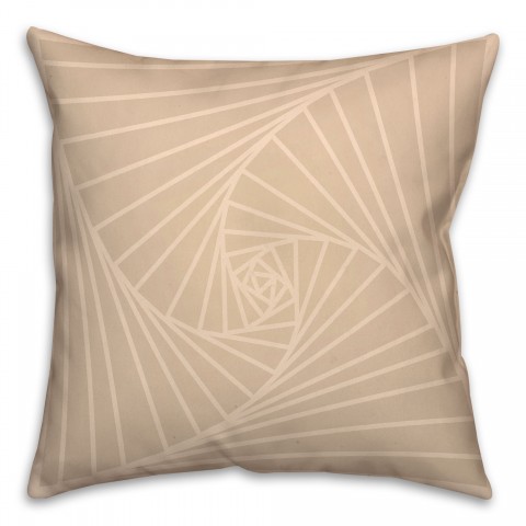 Ivory Zen Spiral Design Throw Pillow