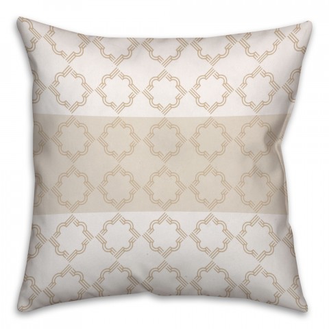 Ivory Quatrefoil Pattern Throw Pillow