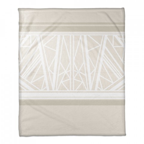 Beige Geo Pattern 50x60 Throw Blanket 