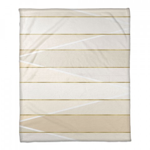 Cream and Gold Color Blocked Gradient 50x60 Throw Blanket