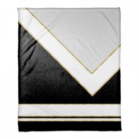 Simple Black and white with Gold 50x60 Throw Blanket