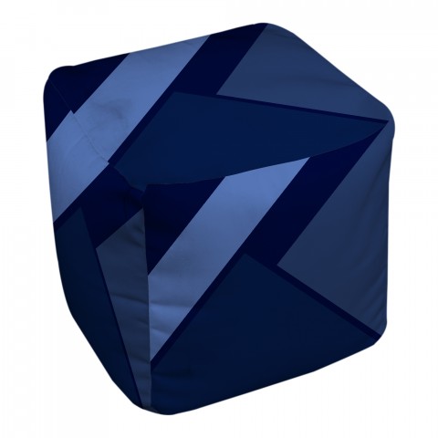 Navy Angles 18x18x18 Ottoman