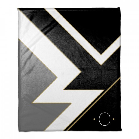 Black White And Gold Color Blocking 50x60 Personalized Throw Blanket 
