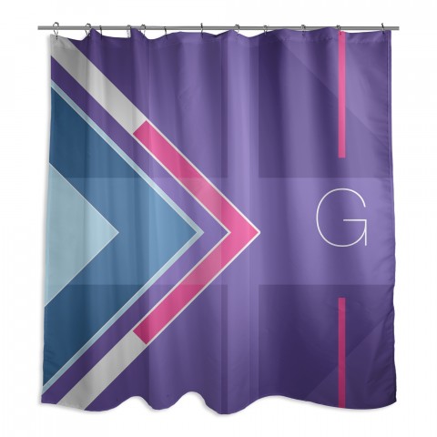 Bright And Bold Color Blocking Custom 71x74 Monogram Shower Curtain