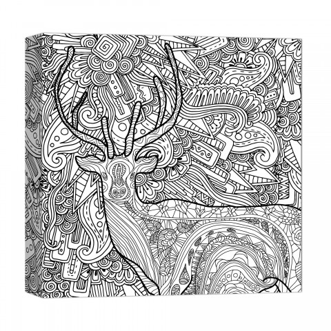 Whimsical Woods 12x12 Coloring Canvas Wall Art
