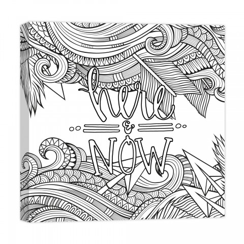Here and Now 16x16 Coloring Canvas Wall Art