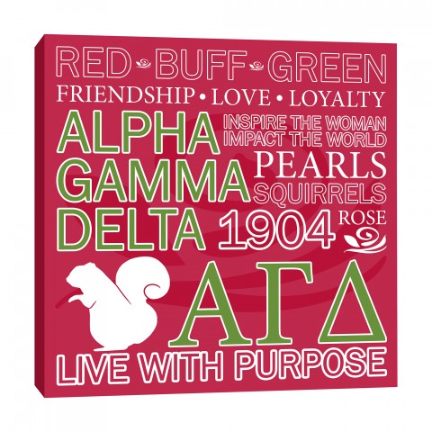 Alpha Gamma Delta 16x16 Canvas Wall Art