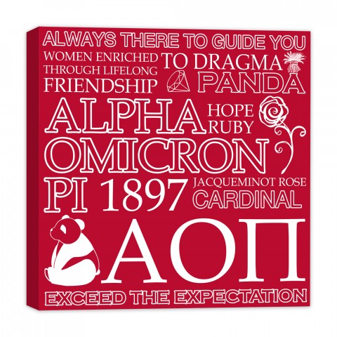 Alpha Omicron Pi 16x16 Canvas Wall Art