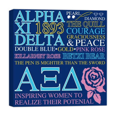 Alpha Xi Delta 16x16 Canvas Wall Art