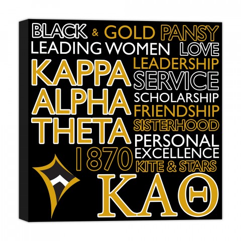 Kappa Alpha Theta 16x16 Canvas Wall Art