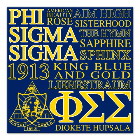 Phi Sigma Sigma 16x16 Canvas Wall Art