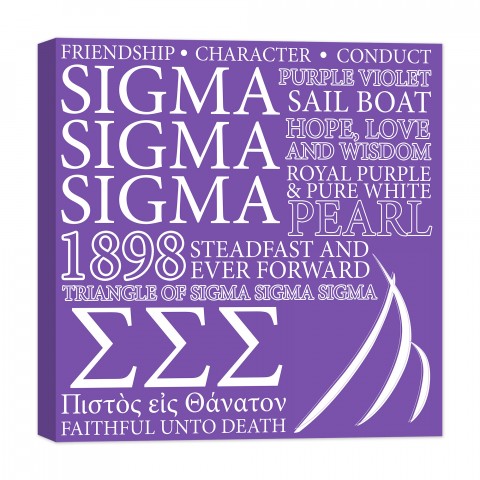 Sigma Sigma Sigma 16x16 Canvas Wall Art