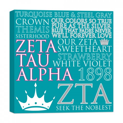 Zeta Tau Alpha 16x16 Canvas Wall Art 