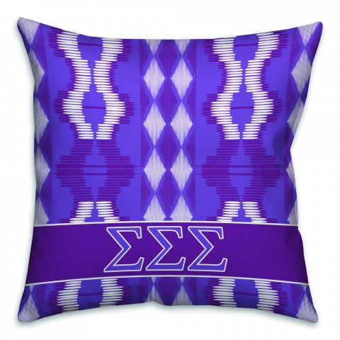 Sigma Sigma Sigma 16x16 Tribal Throw Pillow