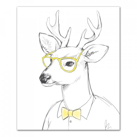 Cool Stag Wears Lemon 20x24 Canvas Wall Art