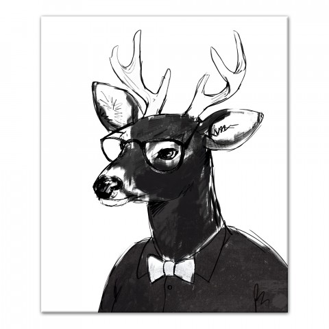 Cool Stag Wears Black 20x24 Canvas Wall Art