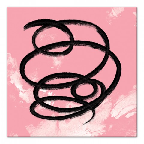 Pink Coil 1 Abstract 24x24 Canvas Wall Art