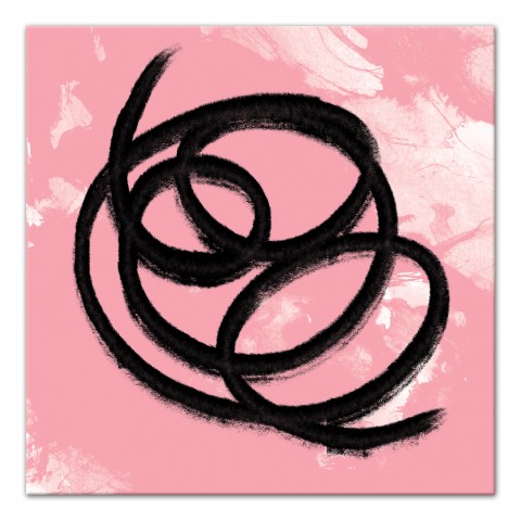 Pink Coil 2 Abstract 24x24 Canvas Wall Art 