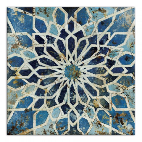 Cobalt Kaleidoscope 24x24 Canvas Wall Art