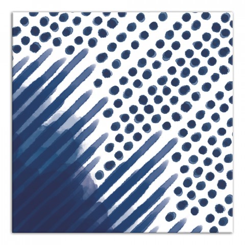 Navy Dots an Dash 24x24 Canvas Wall Art