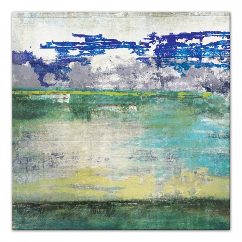 Verdant Marsh Abstract 24x24 Canvas Wall Art 