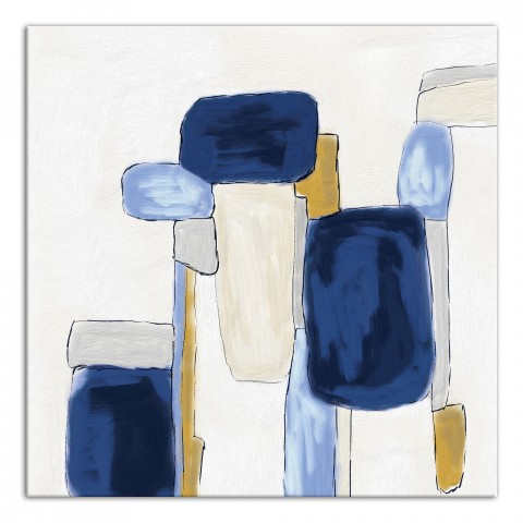 Rhapsody in Navy Abstract 24x24 Canvas Wall Art