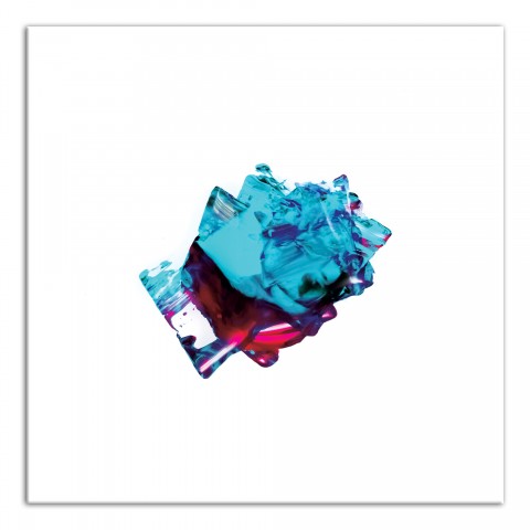 Turquoise Verve Abstract 24x24 Canvas Wall Art