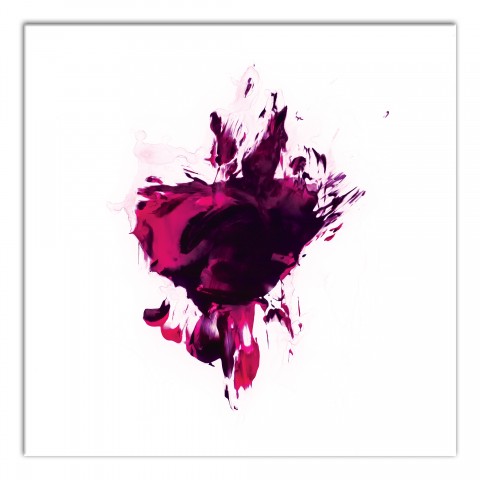 Vermilion Explosion Abstract 24x24 Canvas Wall Art