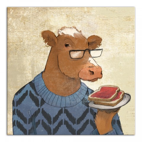 Cool Cow PB&J 24x24 Canvas Wall Art