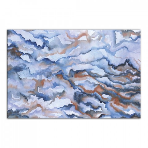 Blue Agate Abstract 36x24 Canvas Wall Art 