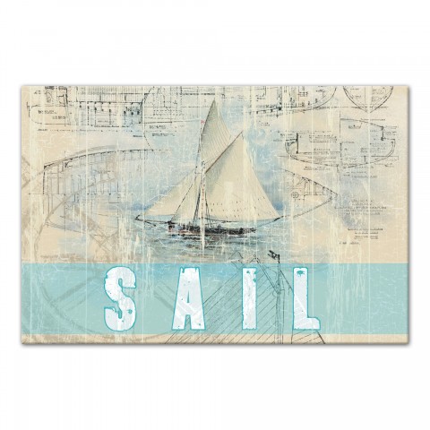 Sail Coastal 36x24 Canvas Wall Art