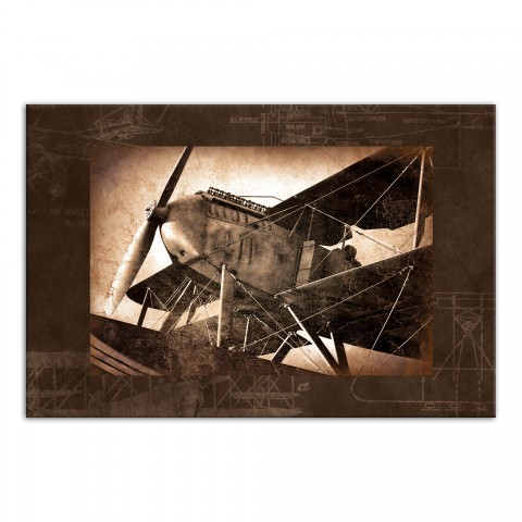 Vintage Biplane 36x24 Canvas Wall Art