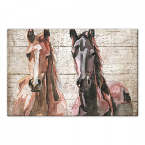 Watercolor Colts 36x24 Canvas Wall Art 