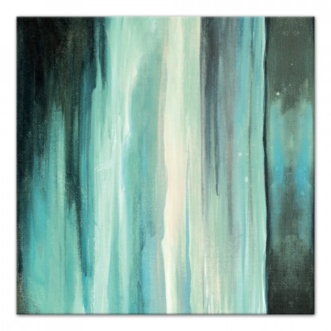 Emerald Sea Abstract 30x30 Canvas Wall Art 