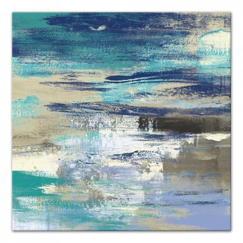 Blue Aura Abstract 30x30 Canvas Wall Art 