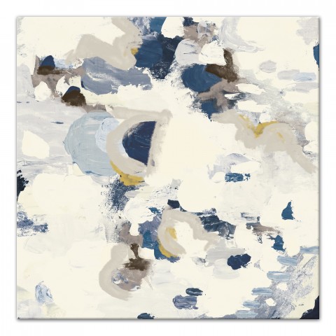 Contemporary Study in Blue Abstract 30x30 Canvas Wall Art