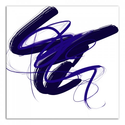 Synergy in Blue 2 Abstract 30x30 Canvas Wall Art