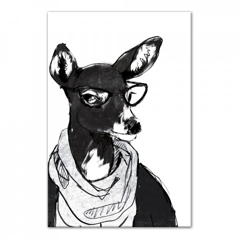 Black and White Doe 24x36 Canvas Wall Art